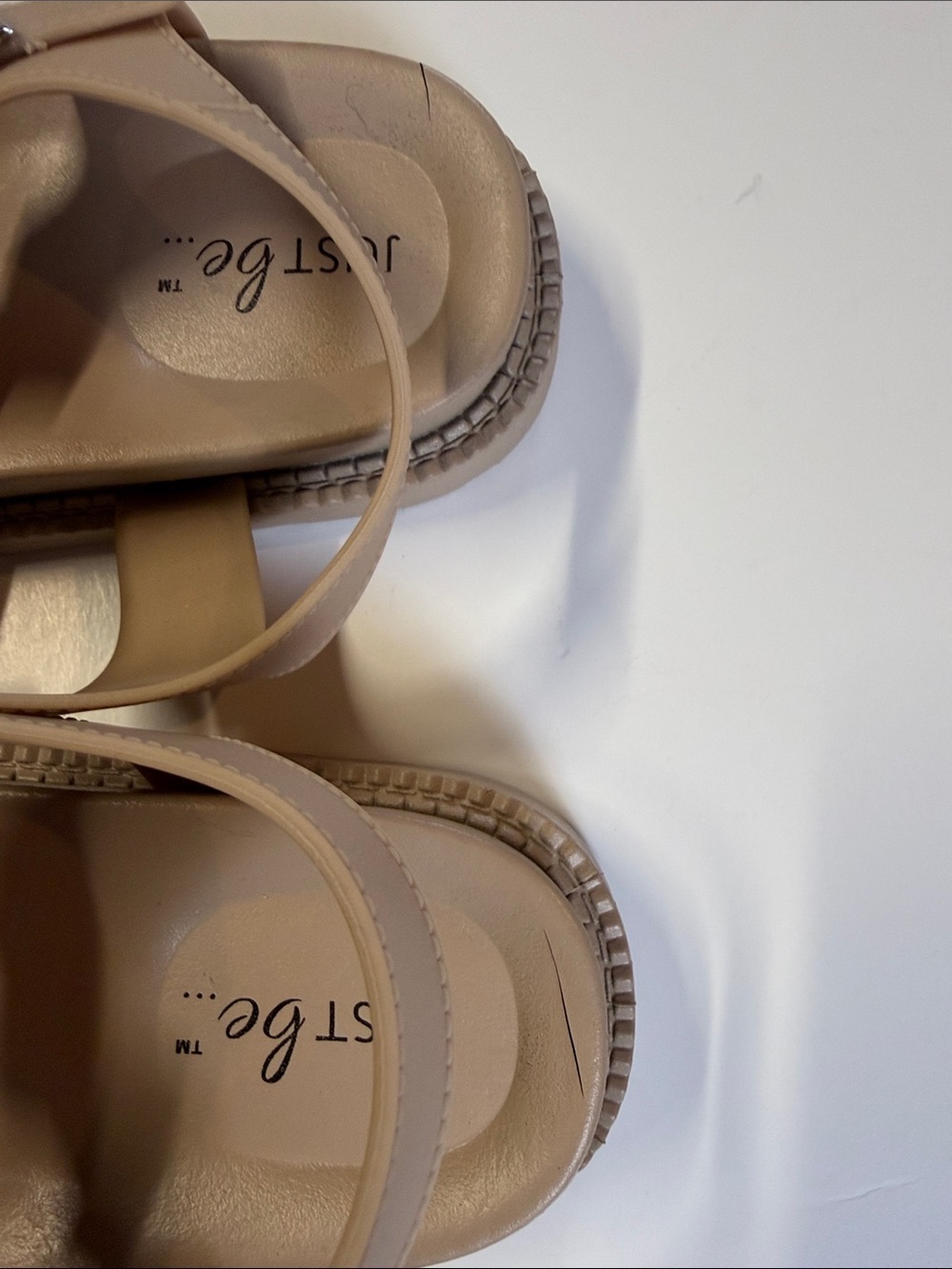Just Be Nude Strappy Sandals Ankle Strap Comfort Flat Casual Size 10 - Picture 5 of 7